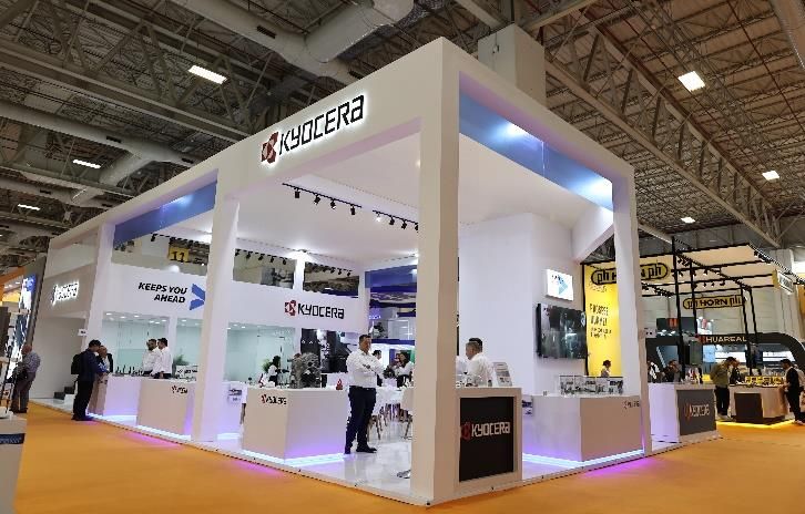KYOCERA stand viewed from the aisle